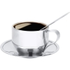 Zestaw kubek do kawy espresso z łyżką i spodkiem ze stali nierdzewnej 120ml [13250000466]